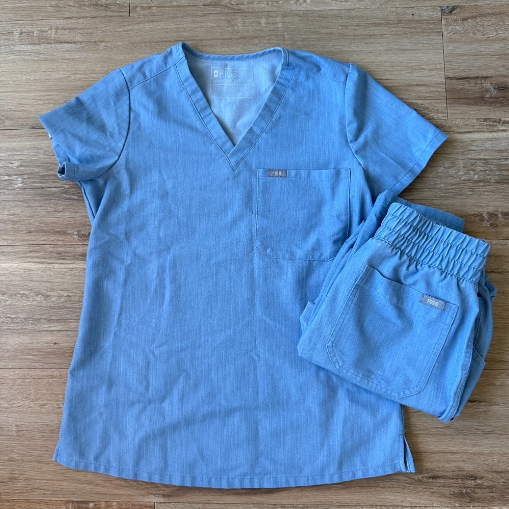 FIGS Denim Scrub Set